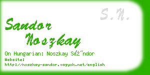 sandor noszkay business card